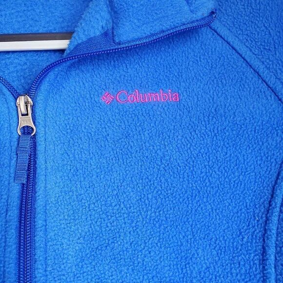 Columbia Big Kids Blue Unisex Full Zip Collared Cozy Fleece Jacket - Picture 3 of 8